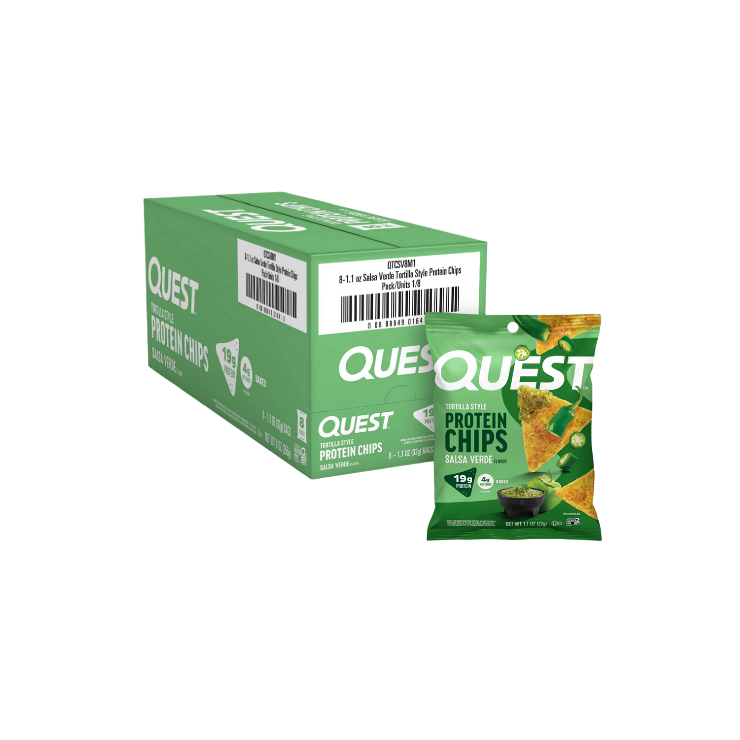 Quest Nutrition Tortilla Flavor Protein Chips, Low Carb, High Protein, Gluten Free, 1.1 oz (Pack of 12)