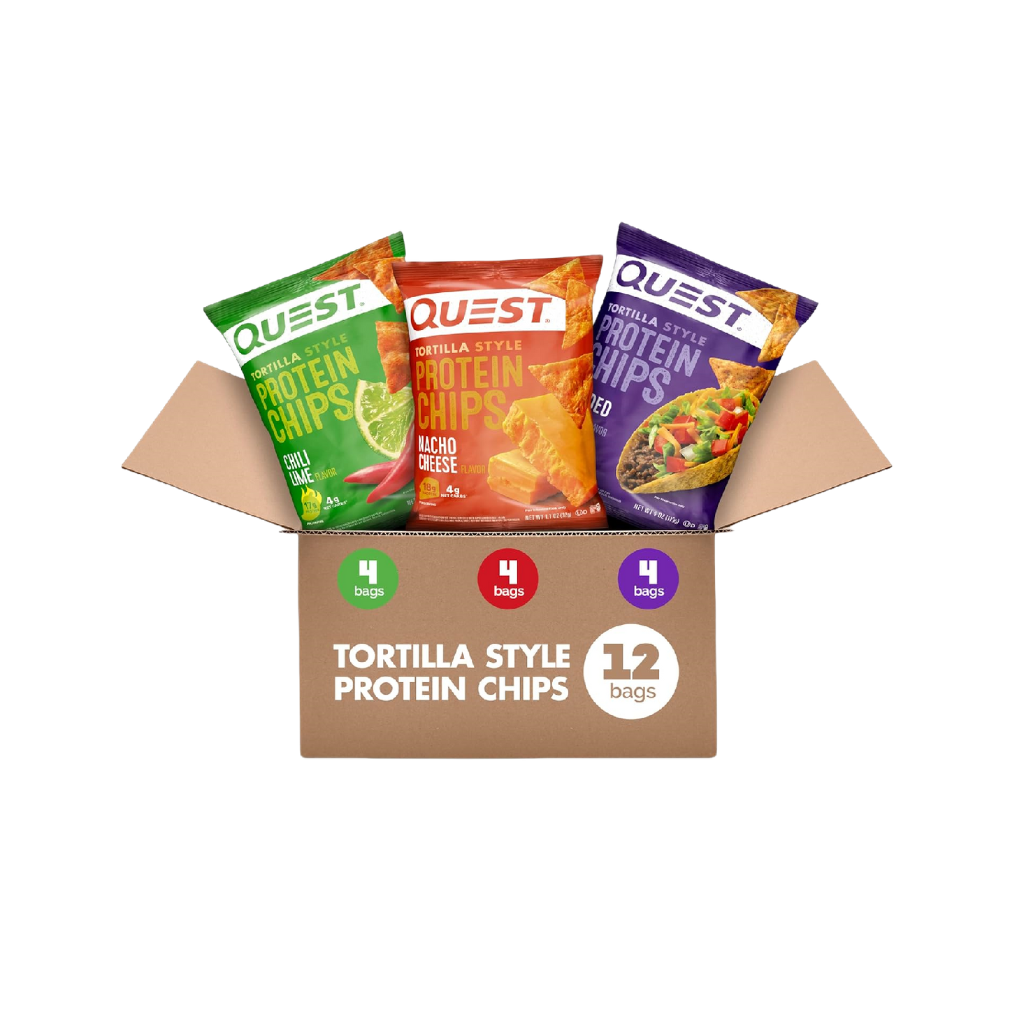 Quest Nutrition Tortilla Flavor Protein Chips, Low Carb, High Protein, Gluten Free, 1.1 oz (Pack of 12)