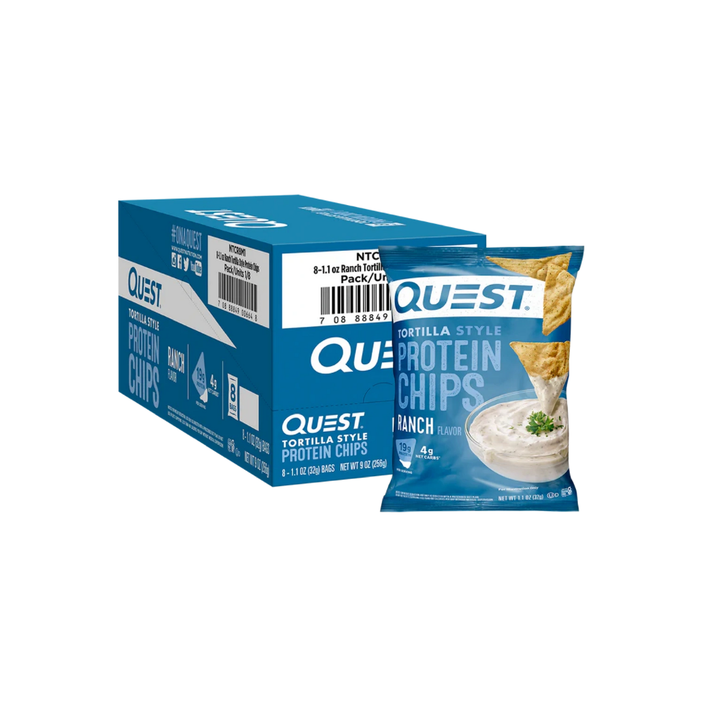 Quest Nutrition Tortilla Flavor Protein Chips, Low Carb, High Protein, Gluten Free, 1.1 oz (Pack of 12)