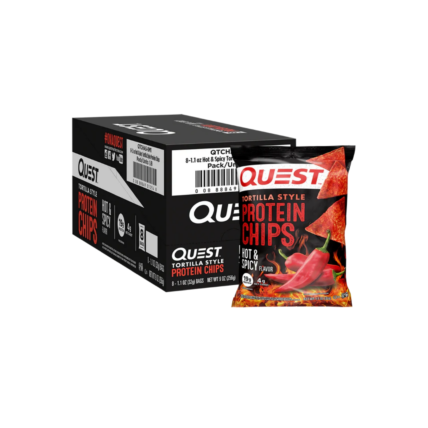 Quest Nutrition Tortilla Flavor Protein Chips, Low Carb, High Protein, Gluten Free, 1.1 oz (Pack of 12)