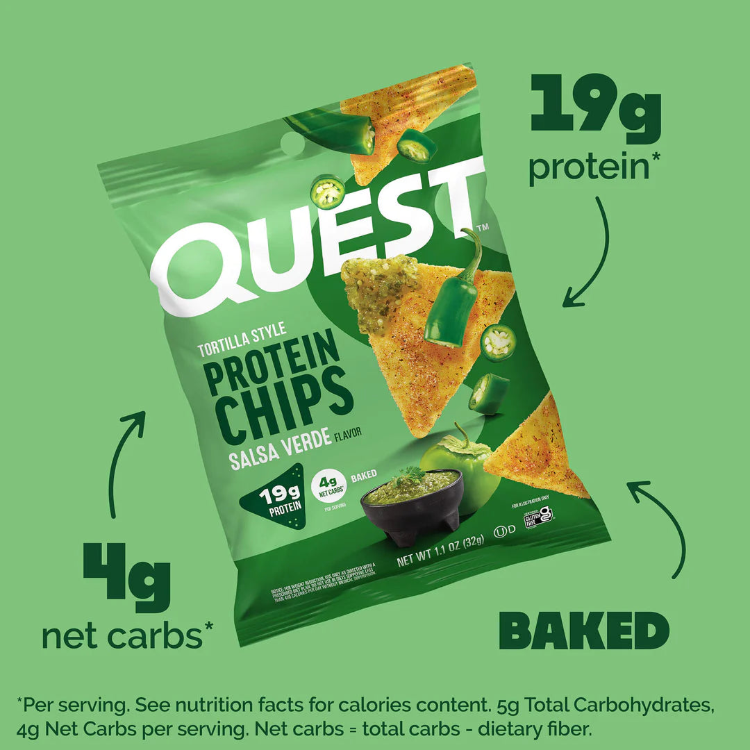 Quest Nutrition Tortilla Flavor Protein Chips, Low Carb, High Protein, Gluten Free, 1.1 oz (Pack of 12)