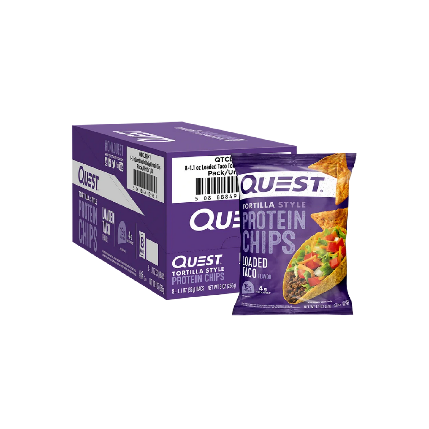 Quest Nutrition Tortilla Flavor Protein Chips, Low Carb, High Protein, Gluten Free, 1.1 oz (Pack of 12)